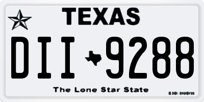 TX license plate DII9288