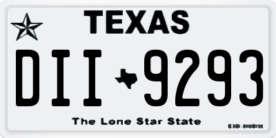 TX license plate DII9293