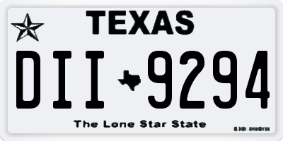 TX license plate DII9294