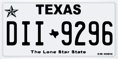 TX license plate DII9296