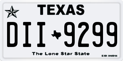 TX license plate DII9299