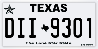 TX license plate DII9301