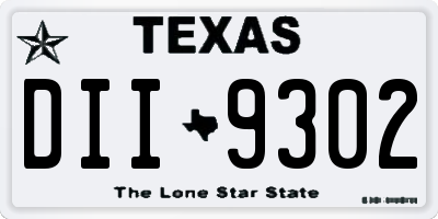 TX license plate DII9302