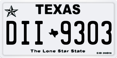 TX license plate DII9303