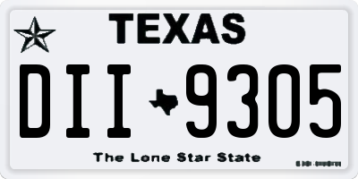 TX license plate DII9305