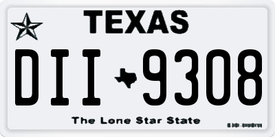 TX license plate DII9308
