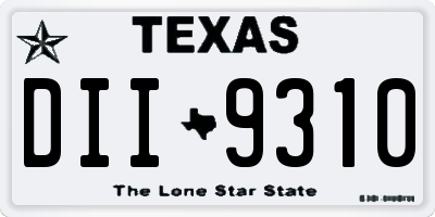 TX license plate DII9310