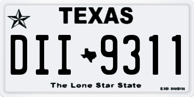 TX license plate DII9311