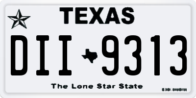 TX license plate DII9313