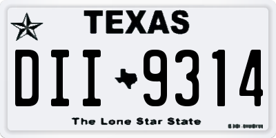 TX license plate DII9314