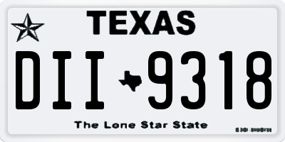 TX license plate DII9318