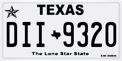 TX license plate DII9320
