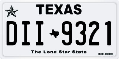 TX license plate DII9321