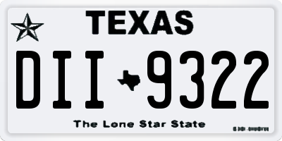 TX license plate DII9322