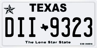 TX license plate DII9323