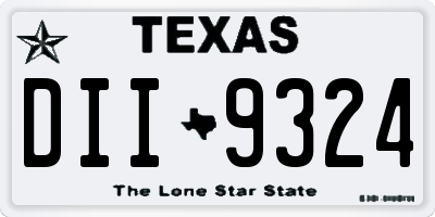 TX license plate DII9324