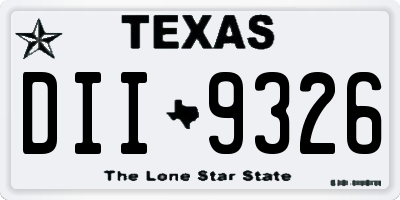 TX license plate DII9326
