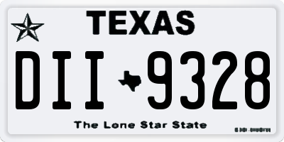 TX license plate DII9328