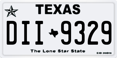 TX license plate DII9329