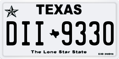 TX license plate DII9330