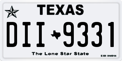 TX license plate DII9331