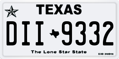 TX license plate DII9332