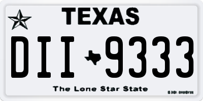 TX license plate DII9333