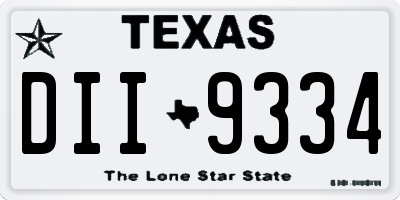 TX license plate DII9334