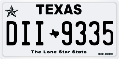 TX license plate DII9335