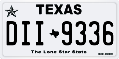 TX license plate DII9336