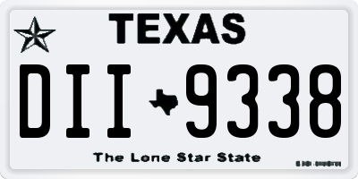 TX license plate DII9338