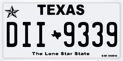 TX license plate DII9339