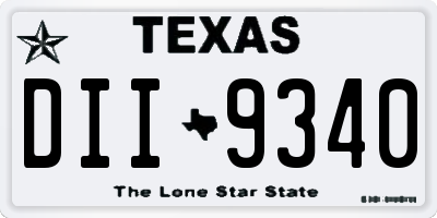 TX license plate DII9340