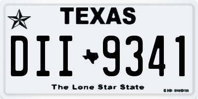 TX license plate DII9341