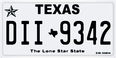 TX license plate DII9342