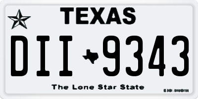 TX license plate DII9343