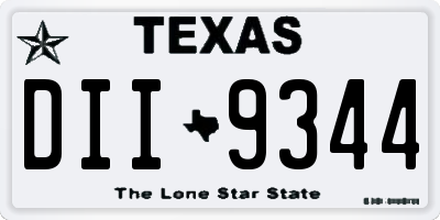 TX license plate DII9344