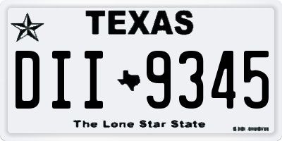 TX license plate DII9345