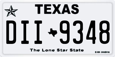 TX license plate DII9348