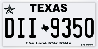 TX license plate DII9350