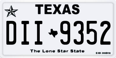 TX license plate DII9352