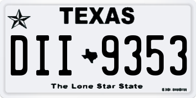TX license plate DII9353