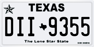 TX license plate DII9355