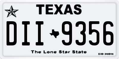 TX license plate DII9356