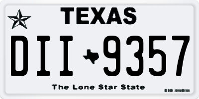 TX license plate DII9357