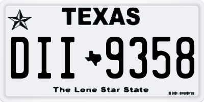 TX license plate DII9358