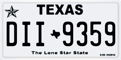 TX license plate DII9359