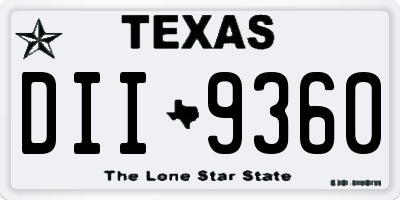 TX license plate DII9360