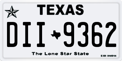 TX license plate DII9362