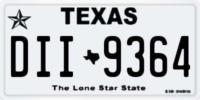 TX license plate DII9364